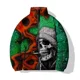 thumbnail image 4 of Ropa de hombre Abrigos de invierno Parkas para hombre Estampado de calaveras en llamas Cómodas y cálidas Chaquetas acolchadas para hombre modernas y versátiles, 4 of 4