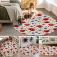 thumbnail image 5 of Red Poppy Flower Round Area Rug 4 FT, Non Slip Indoor Outdoor Rug, Blue Daisy Floral Patriotic 4th of July Washable Soft Circular Carpet Non-Shedding Floor Mat for Coffee Table Nursery Foyer Balcony, 5 of 8