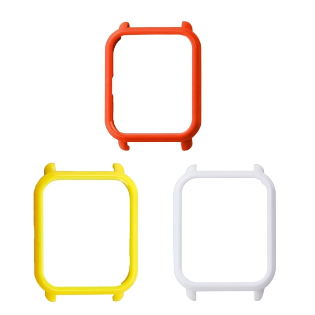 EeaseCA 3PCS Resin Anti Wear Anti Fall Anti Sweat Watch Protective Case For Huami Amazfit(Yellow+White+Red)