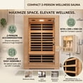 thumbnail image 2 of 2-Person Far Infrared Sauna 1800W, Low EMF Canadian Hemlock Wood Home Spa, 2 of 6