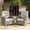 Heron Grey/Beige, variant on LayinSun Oversized Wicker Outdoor Swivel Glider Recliner with Adjustable Backrest & Footrest, Patio Reclining Lounge Chair