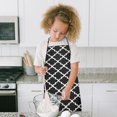 thumbnail image 4 of Black and White Geometric Lattice Pattern Kids Aprons for Girls and Boys,Adjustable Neck Strap Toddler Aprons for Kids Cooking Baking, 4 of 6