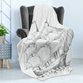 thumbnail image 4 of Vintage Boat Soft Flannel Fleece Blanket, Medieval Old Fashioned Ship Sailing to Wavy Ocean Adventure Holiday, Cozy Plush for Indoor and Outdoor Use, 50" x 60", Charcoal Grey White, by Ambesonne, 4 of 5