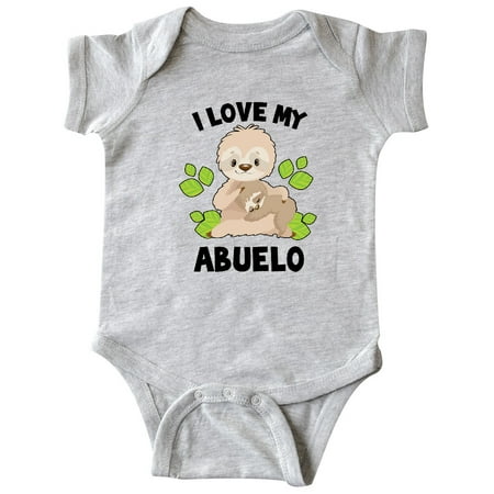 

Inktastic Cute Sloth I Love My Abuelo with Green Leaves Gift Baby Boy or Baby Girl Bodysuit