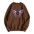 thumbnail image 4 of Tthxqing Womens Graphic Sweatshirts Trendy Butterfly Printed Pullovers Long Sleeve Plus Size Crew Neck Fall Tops X_Brown XXL, 4 of 4