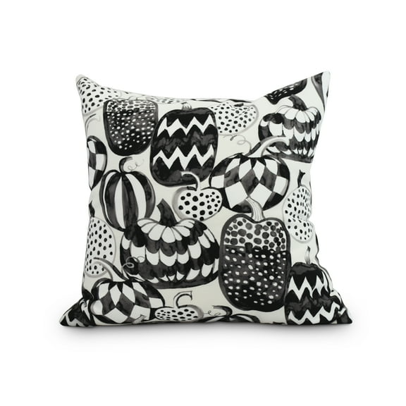 Simply Daisy, 18" x 18" Pumpkins Galore Cream Halloween Print Decorative Throw Pillow