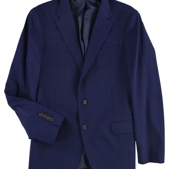 Ralph Lauren Mens Single Breasted Twill Two Button Blazer Jacket, Blue, 38 Regular