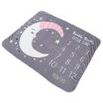 thumbnail image 4 of Manta de hito mensual para bebé, manta de fondo para fotografía con patrón de luna y estrellas, tabla de crecimiento, 4 of 14