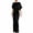 Black 16, variant on Summer Dresses for Women Satin Maxi Dress, Crew Neck Batwing Half Sleeve Loose Draped Flowy Floor Length Elegant Evening Formal Gown Cocktail Dresses for Women