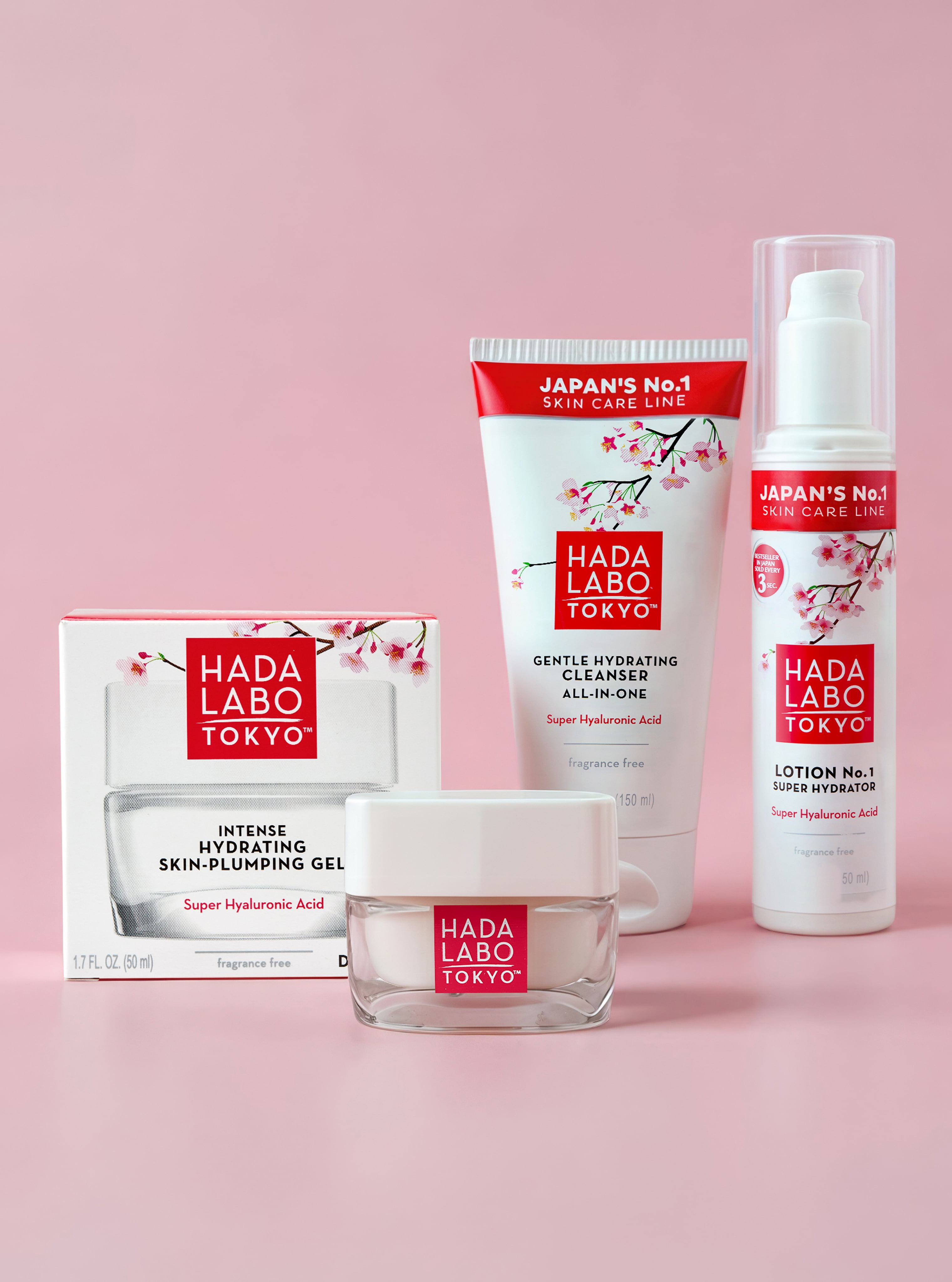 Hada Labo Tokyo Intense Hydrating Skin-Plumping Gel - Day & Night Face Moisturizer with Super Hyaluronic Acid for Hydration - Fragrance Free