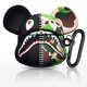 thumbnail image 1 of Cool Camuflaje Boca de tiburón Cremallera Oso Funda de silicona suave para AirPods, Cute Funny Street Fashion Funda a prueba de golpes para AirPod con llavero para parejas Niños Niñas WD.WDQZL Hogar, 1 of 5
