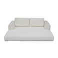 thumbnail image 4 of 2-In-1 Folding Convertible Sofa Bed, Modern Corduroy Sleeper Couch with 2*Pillows, Futon Modular Upholstered Boneless Sofa with Pull-Out Bed, Folding Floor Modular Couch for Living Room (Beige), 4 of 11