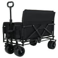 thumbnail image 5 of 3-in-1 Convertible Folding Wagon Cart with 500 LBS Weight Capacity,180 L Heavy Duty Utility Cart with Seat and Storage,with All-Terrain Beach Wheels and Drink Holders for Camping Sports Garden,Black, 5 of 7