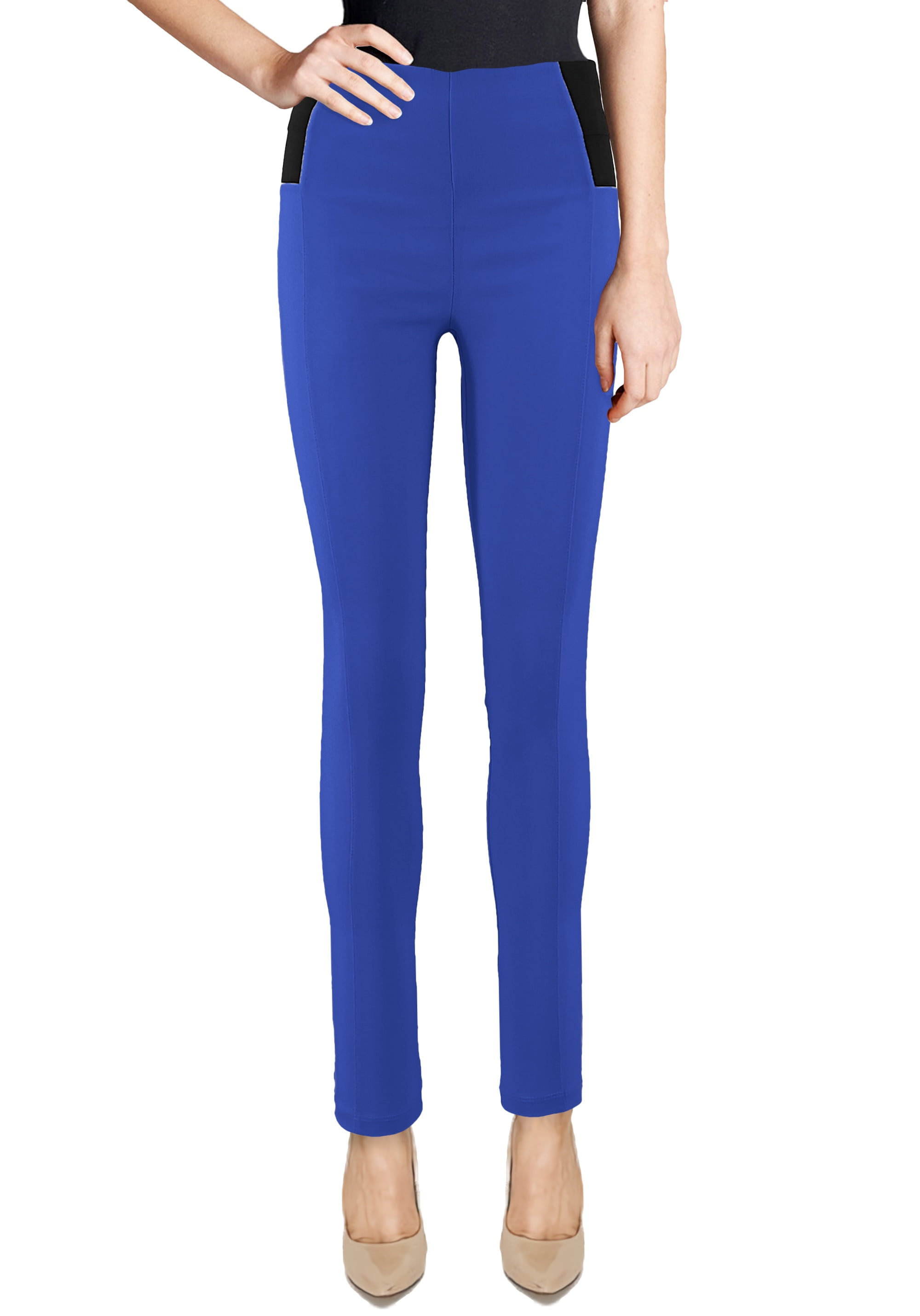 ClothingAve. Women's High Waist Sailor Pants Contrast Waist Banded