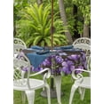 thumbnail image 3 of Outdoor Tablecloths with Umbrella Hole & Zipper, Purple Flowers Round Tablecloths 60 Inch, Butterfly Spring Floral Wooden Farmhouse Waterproof Table Cloth, Patio/Pool/Picnic Table Covers, 3 of 8