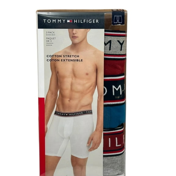 Tommy Hilfiger Men's Jersey Cotton Boxer Briefs Size L Multicolor Stretch 3 Pack