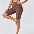 thumbnail image 6 of VBVC Women's High Waisted Yoga Shorts , Summer Stretchy Workout Leggings For Women , Ladies' Running Athletic Trousers with Pockets,Brown,S-2XL, 6 of 8