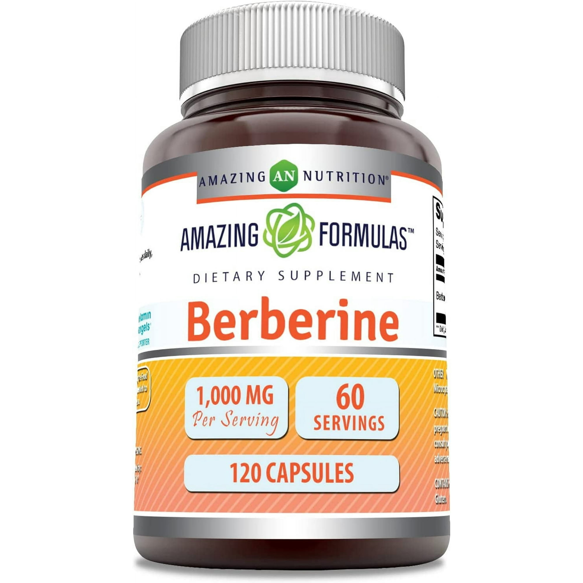 Amazing Formulas Berberine 1000mg Per Serving 120 Capsules Supplement | Non GMO | Gluten Free | Made in USA