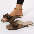 thumbnail image 2 of Women's Summer Sandals with Bowknot: Comfy, Lightweight, Square Toe Strappy Flats, Easy Slip-on Design, 2 of 12