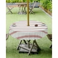 thumbnail image 4 of Outdoor Tablecloth with Umbrella Hole and Zipper Red Stripes Round Tablecloths 60 Inch Waterproof Outside Table Cloths Abstract Lines Striped Patio Table Cloth Cover for Outdoor Tables Garden, 4 of 6