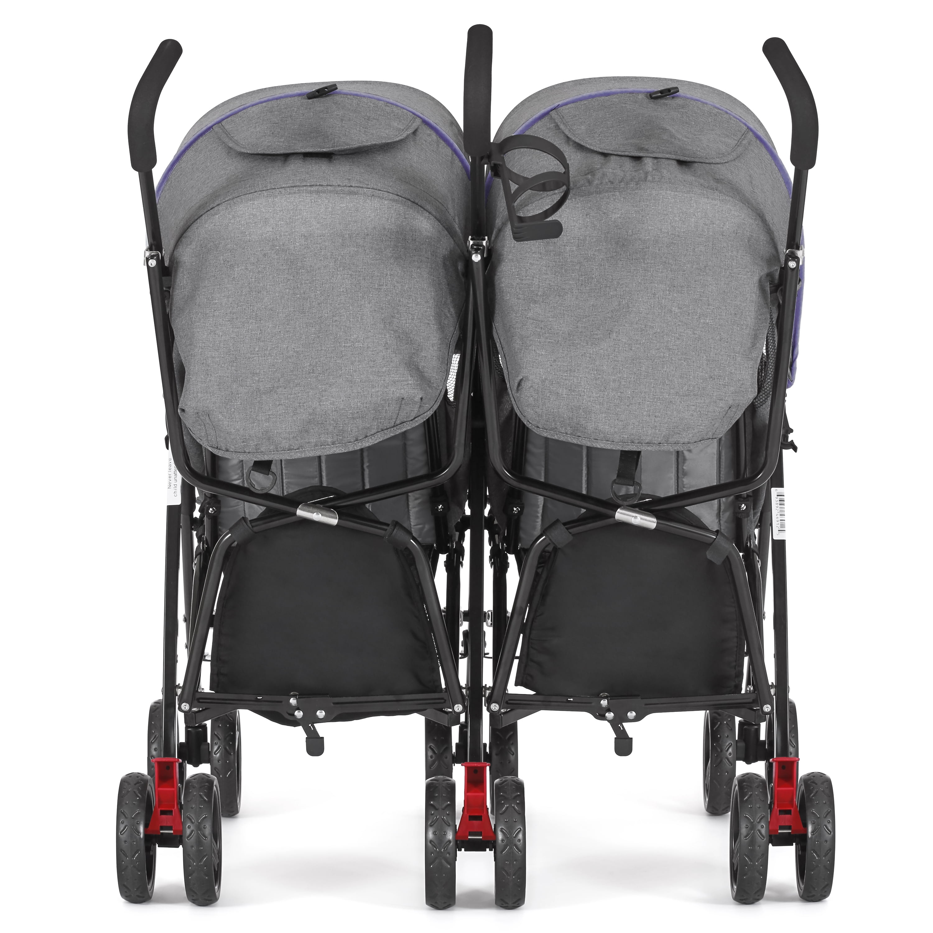 Dream On Me Volgo Twin Umbrella Stroller, Purple and Dark Grey