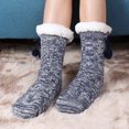 thumbnail image 3 of LEMZONE Women's Winter Slipper Socks Warm Cozy Fuzzy Fleece-lined Cabin Socks with Grippers, 3 of 5