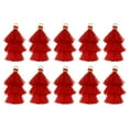 thumbnail image 1 of 10Pcs Mini Borlas Tri-Layered de 1.6" Charm de Bolsa Bohemio para Proyectos DIY (Rojo), 1 of 7