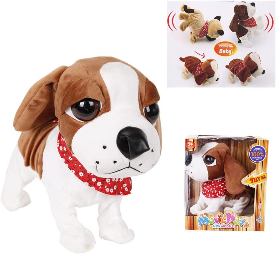 Interactive Animated Walking Pet Electronic Dog Plush Sound Control Toy