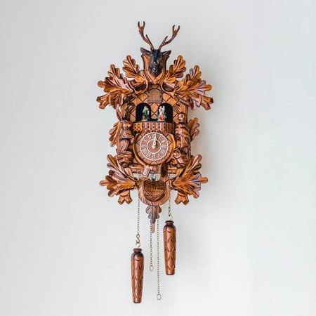 Hermle 18 Brown and Gold Dancers Cuckoo Wall Clock