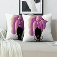 thumbnail image 2 of LALILO Throw Pillow Covers Portrait Young Black Woman African Cushion Cover 18" x 18", 2 Pack, 2 of 6