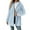 Light Blue, variant on Women's Fashionable Solid Color Long Sleeved Loose Hooded Zipper Down Plush Jacket, Embroidered Design for Cozy and Chic Look,Beige,L
