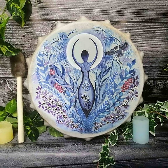 Tree of Life Siberian Drum,Shaman Drum "Tree of Life" Siberian Drum Spirit Music,Hand Designed Shaman Drum with drumstick Music Sound Decoration