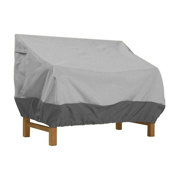 Funda para banco, funda para banco de jardín, tela Oxford impermeable, funda para banco para exteriores, funda para sofá con protección contra los rayos UV y el viento, gris 210D: 224*83*84cm