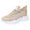 Beige, variant on TIREOW Women’s Fashion Athletic Running Slip-on Sneakers - Breathable Mesh Lace - Up Shoes with White Soft Sole and Stylish Accents​ Tennis Sneakers