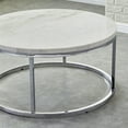 thumbnail image 4 of Steve Silver Echo Marble and Chrome Metal Round Coffee Table, White, 4 of 5