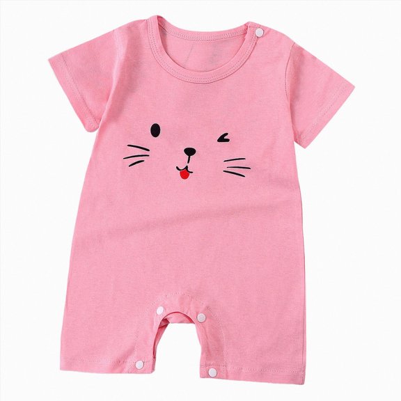 KPOPLK Unisex Baby Boy Girl Clothes Button Romper Jumpsuit Basic One Piece Outfits(Red,0-6 Months)