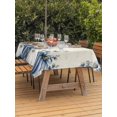 thumbnail image 2 of Outdoor Tablecloth with Umbrella Hole and Zipper, Fall Blue Rectangle Table Cloth 60x84 Inch Waterproof Tablecloth, Thanksgiving White Pumpkin Vintage Eucalyptus Picnic Table Cover for Patio Camping, 2 of 7