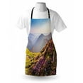thumbnail image 4 of Landscape Apron, Pink Rhododendron Flowers Field with Mountains and Sun Spring Feels, Unisex Kitchen Bib with Adjustable Neck for Cooking Gardening, Adult Size, Multicolor, by Ambesonne, 4 of 4
