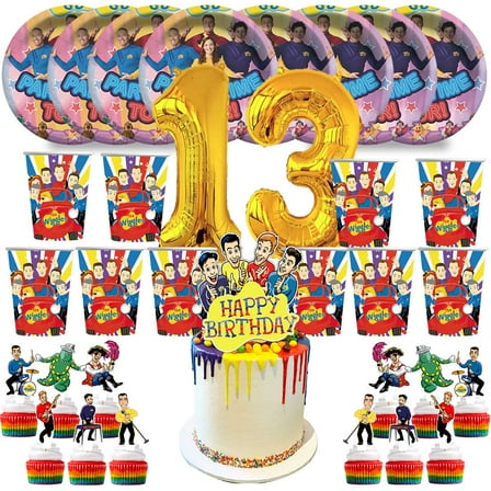 The Wiggles Birthday 13th Cups Party Supplies Plates Fans Decorations Cake Topper Decor