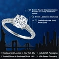 thumbnail image 2 of Gem Stone King 14K White Gold White Moissanite and White Lab Grown Diamond Engagement Ring for Women | 1.24 Cttw | Round 6.5MM | Gemstone Birthstone | Size 5, 2 of 6
