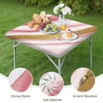 thumbnail image 4 of Pink White Gold Marble Pattern Square Fitted Tablecloth with Elastic Edge,Square Table Cover,Washable Elastic Table Cover for Home Kitchen Party Decor 34"x34", 4 of 6