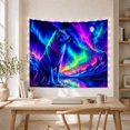 thumbnail image 5 of Cosmic Wolf Under Aurora Borealis Mystical Fantasy for Wildlife Fans Fantasy Forest Art Halloween Gift Tapestry Wall Hanging for Bedroom, Living Room and Dorm, 5 of 7