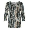 thumbnail image 5 of Juslio Womens Blouse 3/4 Sleeve Shirts Floral Print Crew Neck Casual Blouses Multicolor M, 5 of 5