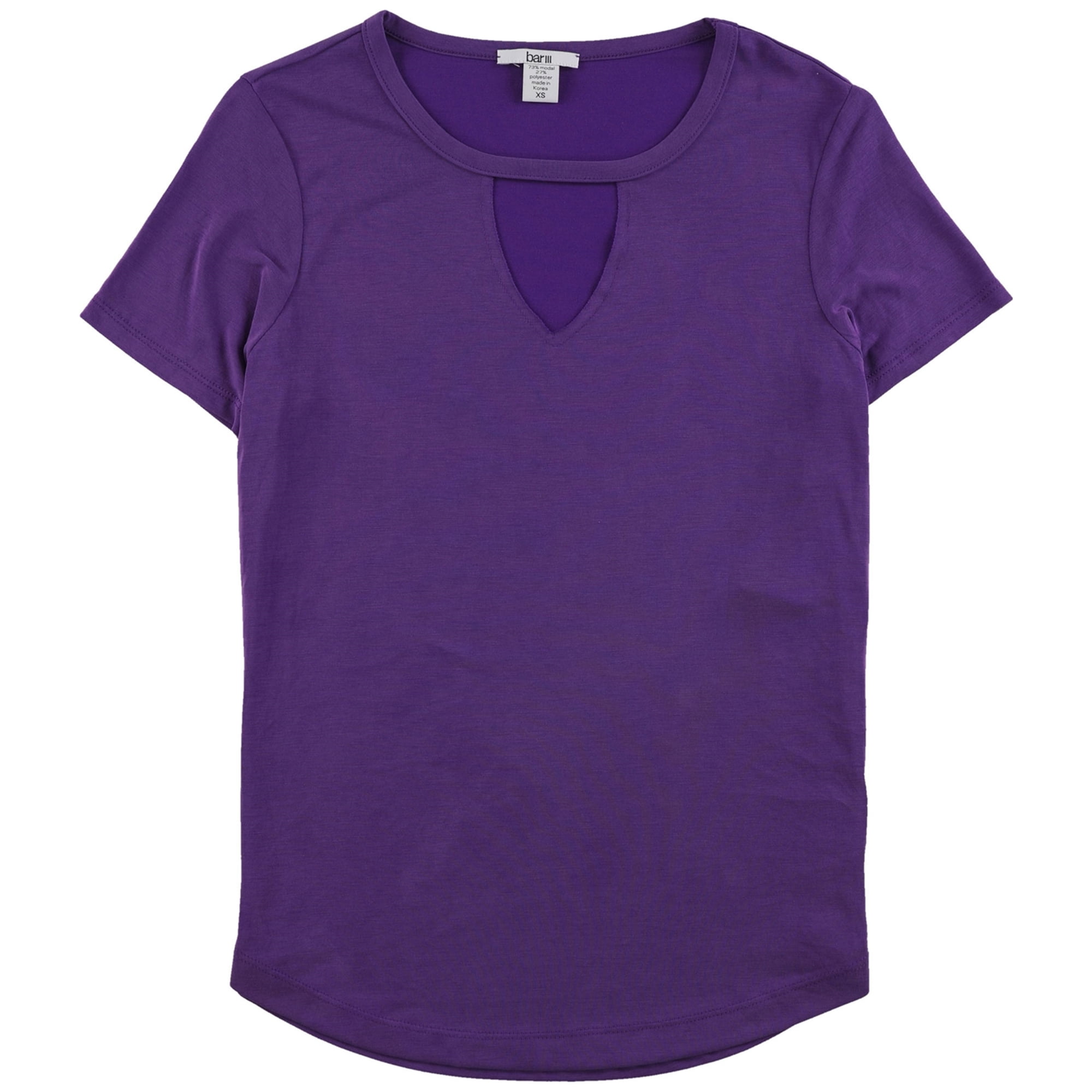 bar III Womens Keyhole Basic T-Shirt, Purple, X-Small - Walmart.com