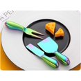 thumbnail image 3 of 4 Pieces Stainless Steel Cheese Knives Set,Stainless Steel Cheese Knives, Cheese Cutter , Cheese Slicer, Cheese Fork -Rainbow Color, 3 of 5