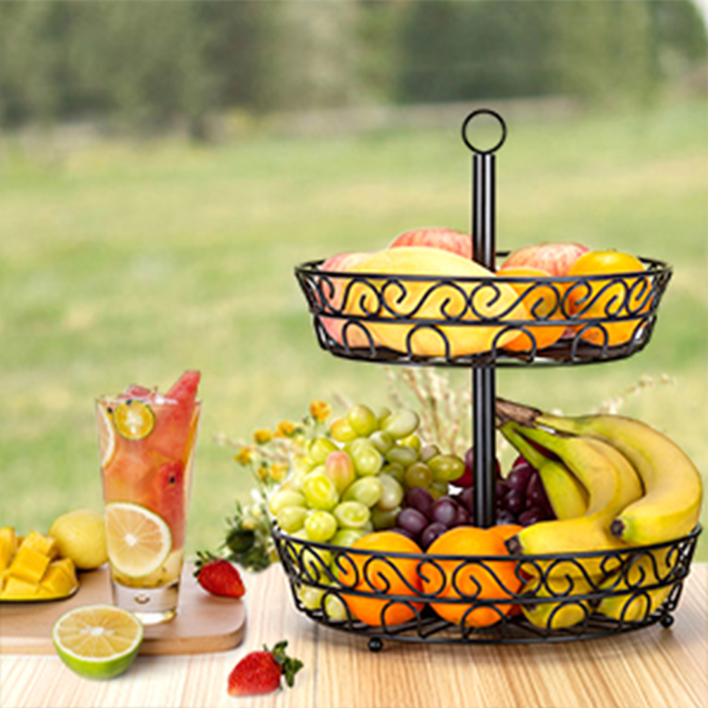 Fruit Stand Vegetables Basket Counter Top Fruit Basket Bowl Storage for