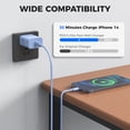 thumbnail image 4 of iPhone Charger, 20W USB C Wall Charger Block-2 Pack with 6ft Fast Charging Cables Compatible with iPhone 14/13/12/11/XS/XR/X/8-Blue, 4 of 7
