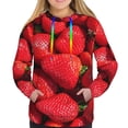 thumbnail image 3 of KLL Strawberry Red for Womens Pullover Hoodie with Pocket Hooded Long Sleeve Shirts Sweatshirt for Women-Small, 3 of 7