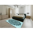 thumbnail image 4 of Ahgly Company Indoor Square Patterned Electric Blue Area Rugs, 5' Square, 4 of 6