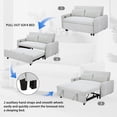 thumbnail image 5 of ARCTICSCORPION Modern Versatile Upholstered Adjustable Backrest Convertible Loveseat with 2 Throw Pillows, Light Blue, 5 of 9